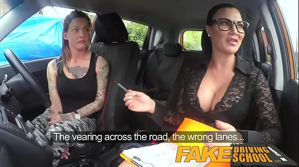 ताज़ा Fake Driving School Sexy strap on fun for new busty driver कुल फ़िल्में