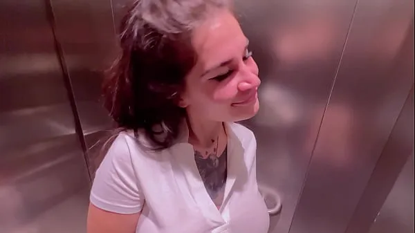 Fresh Beautiful girl Instagram blogger sucks in the elevator of the store and gets a facial total Movies