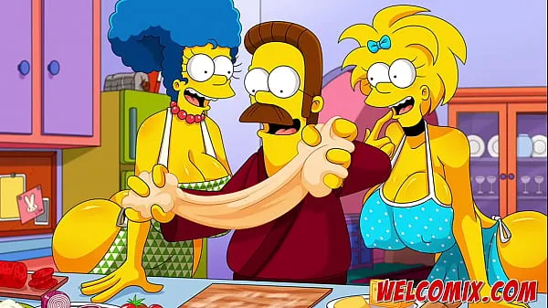 Frische insgesamt Flandis fickt die Simptoons Hotties! Peperoni Pizza! Die Simpsontons Filme