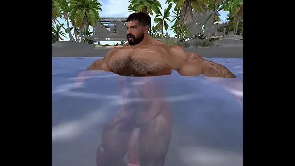 新しい映画合計 drone catches hunky musclebear heyward swimming in ocean 本